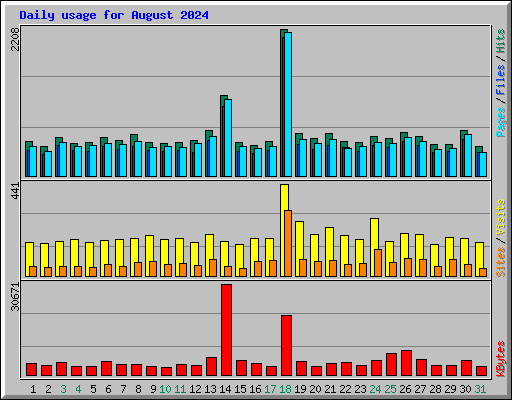 Daily usage for August 2024