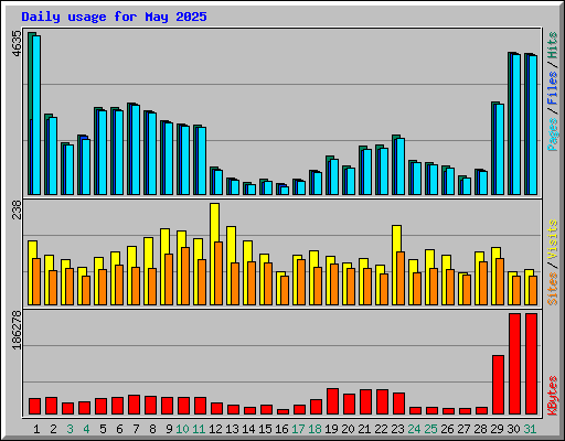 Daily usage for May 2025