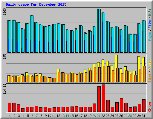 Daily usage for December 2025