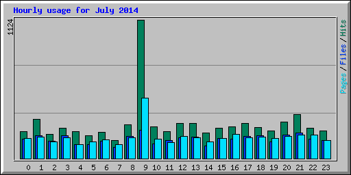 Hourly usage for July 2014