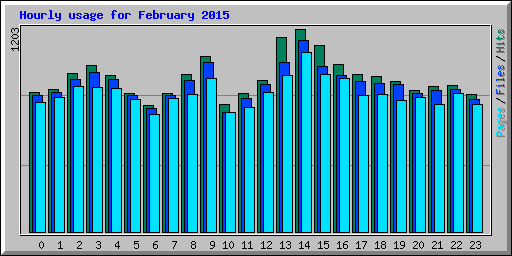 Hourly usage for February 2015