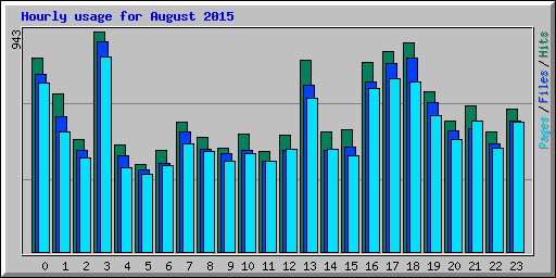 Hourly usage for August 2015