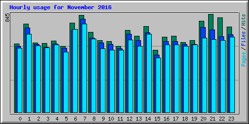 Hourly usage for November 2016