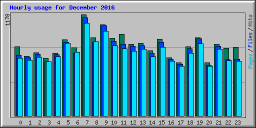 Hourly usage for December 2016
