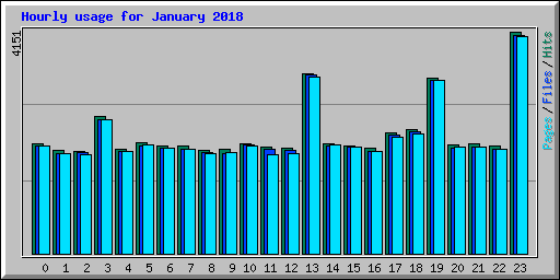Hourly usage for January 2018