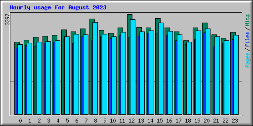 Hourly usage for August 2023