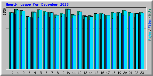 Hourly usage for December 2023