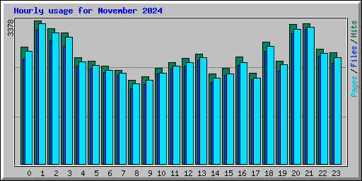 Hourly usage for November 2024